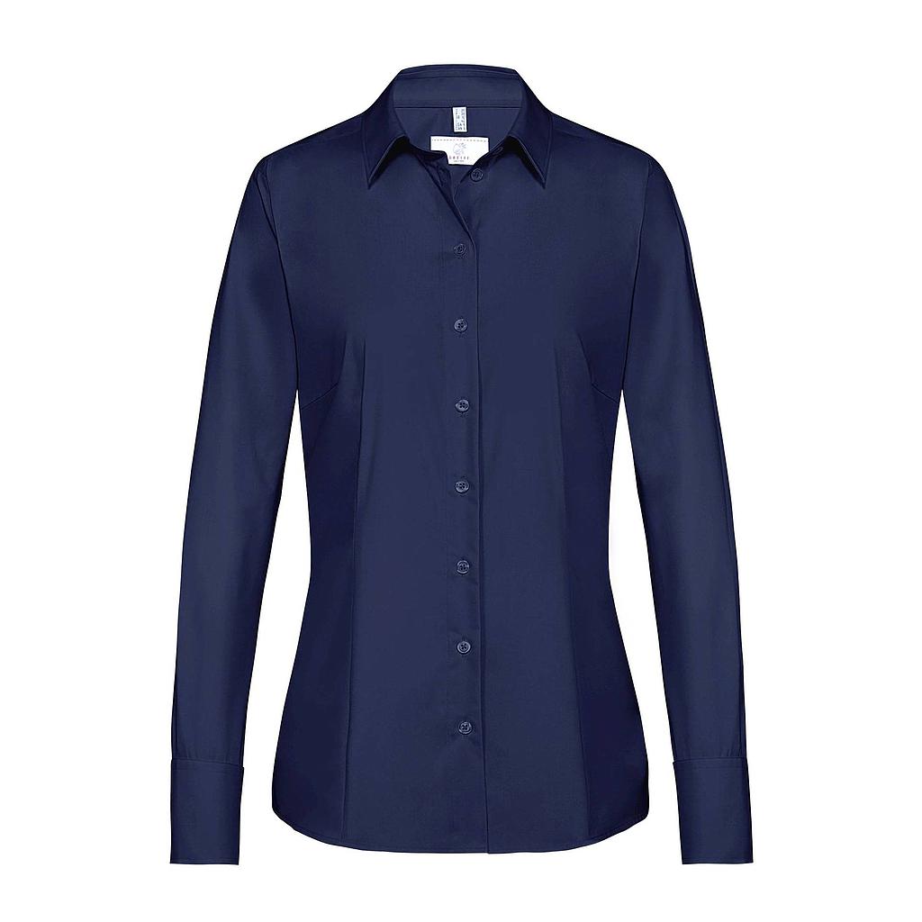 BASIC Damen Bluse Regular Fit marine langarm