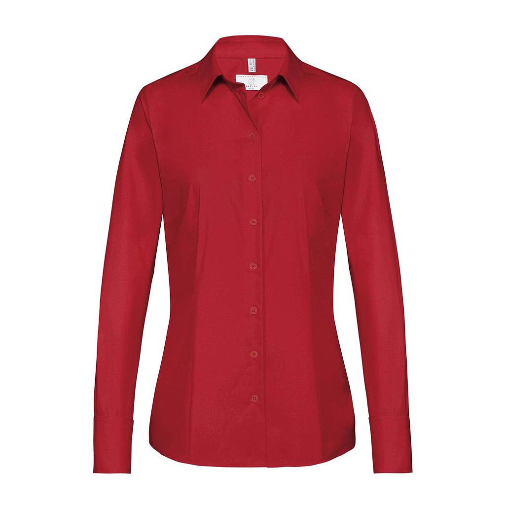 BASIC Damen Bluse Regular Fit rot langarm