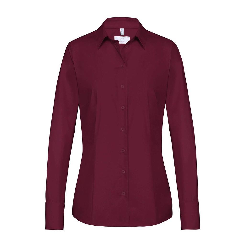 BASIC Damen Bluse Regular Fit bordeaux langarm