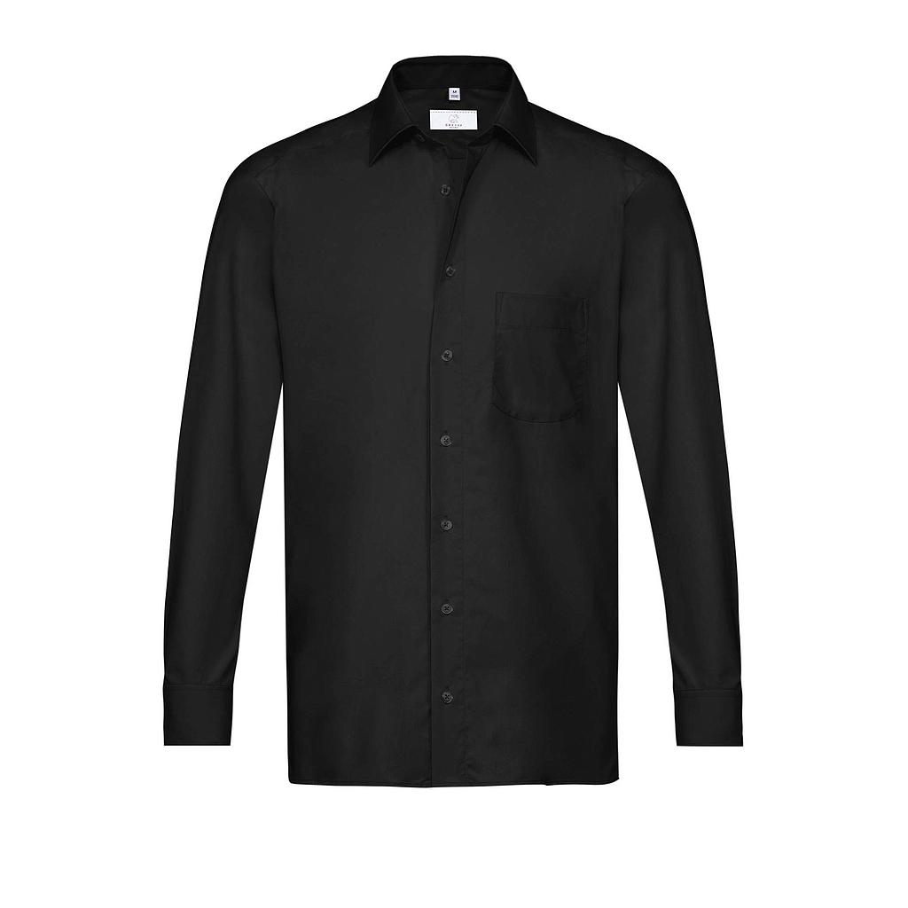 BASIC Herren Hemd Regular Fit schwarz langarm