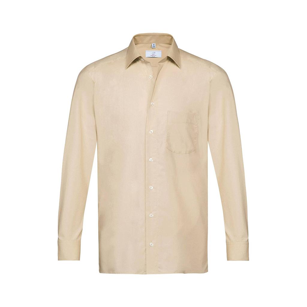 BASIC Herren Hemd Regular Fit beige langarm