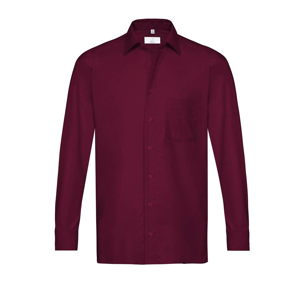 BASIC Herren Hemd Regular Fit bordeaux langarm