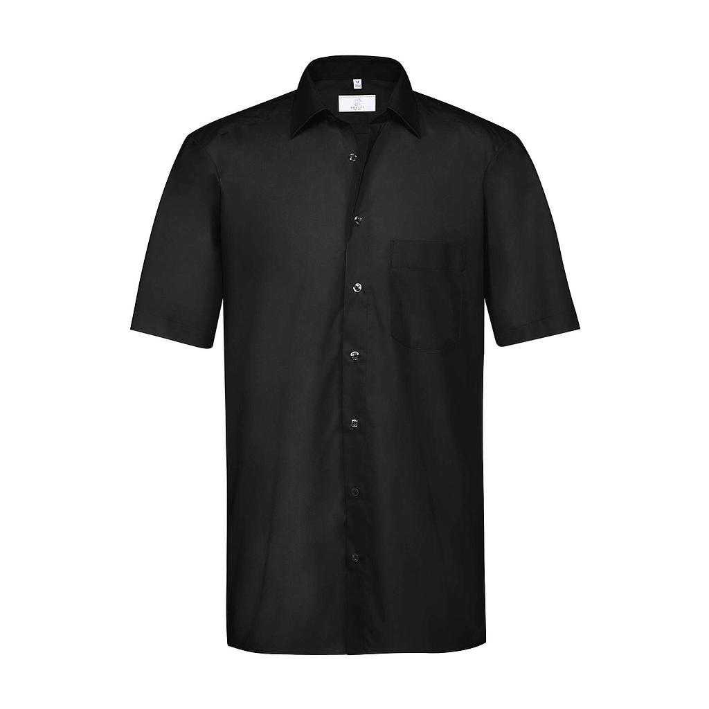 BASIC Herren Hemd Regular Fit schwarz kurzarm