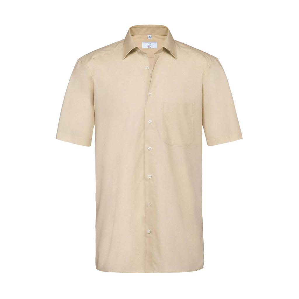 BASIC Herren Hemd Regular Fit sand kurzarm