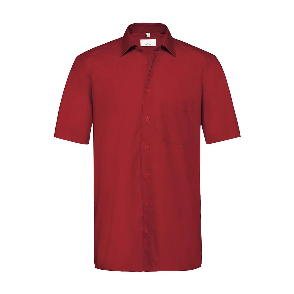 BASIC Herren Hemd Regular Fit rot kurzarm