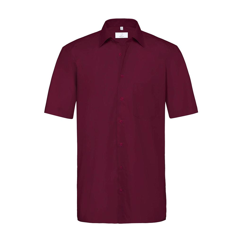 BASIC Herren Hemd Regular Fit bordeaux kurzarm