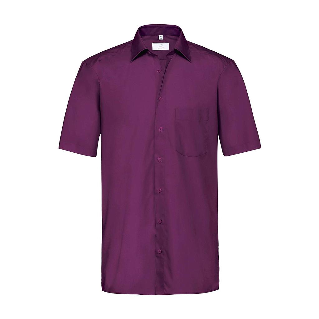 BASIC Herren Hemd Regular Fit brombeere kurzarm