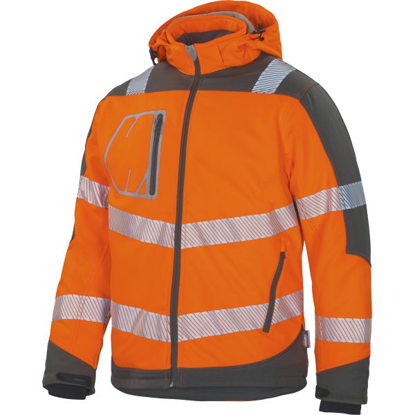 Vizwell Winter-Softshelljacke leuchtorange-marine