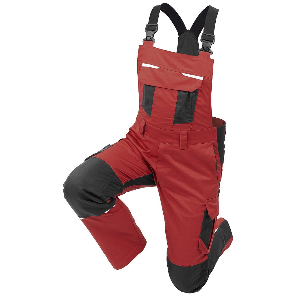 Qualitex "IND" Latzhose MG 250g rot/grau