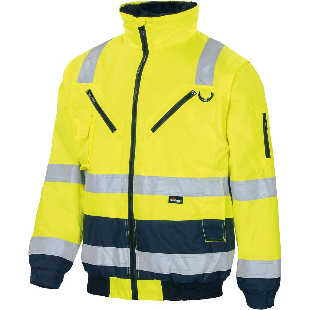 Warnschutz Kontrast Pilotenjacke 4 in 1 leuchtgelb/marine