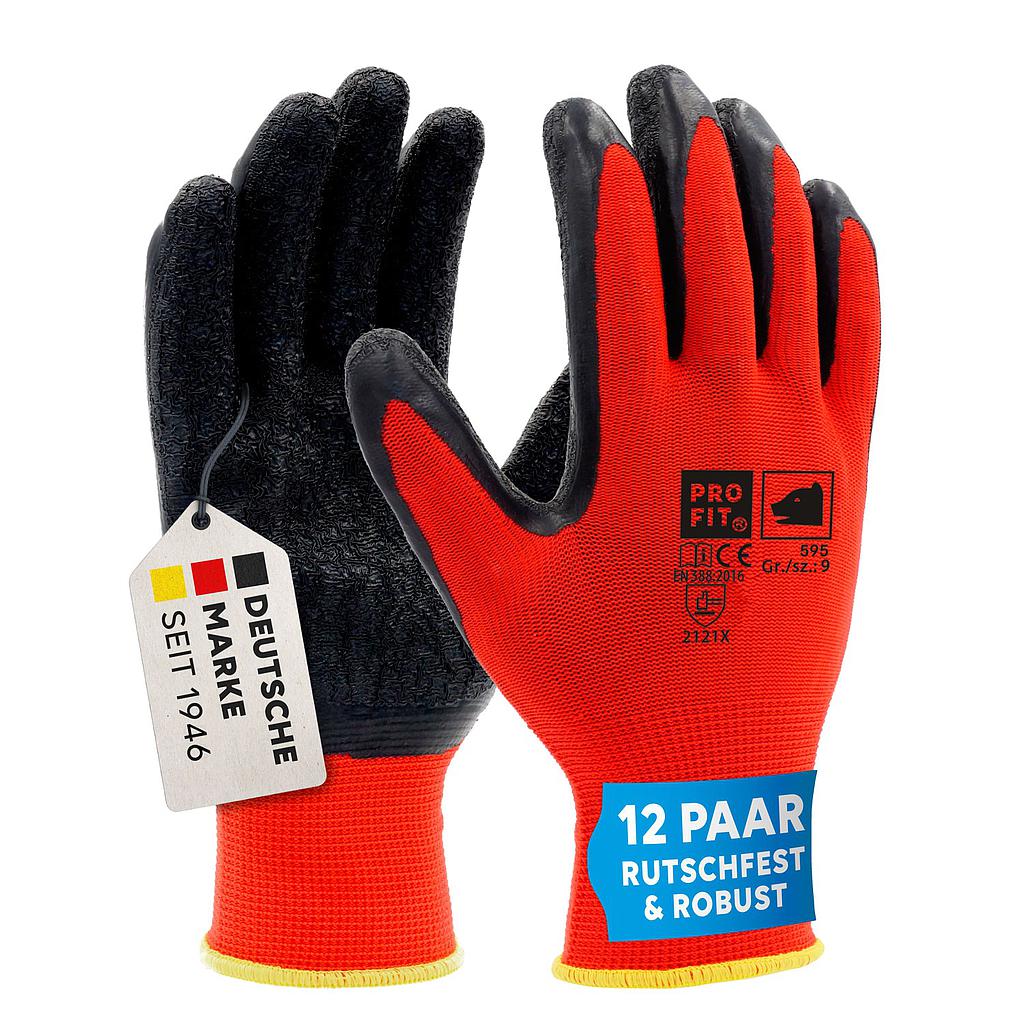 ProFit Latex-Feinstrickhandschuh rot/schwarz