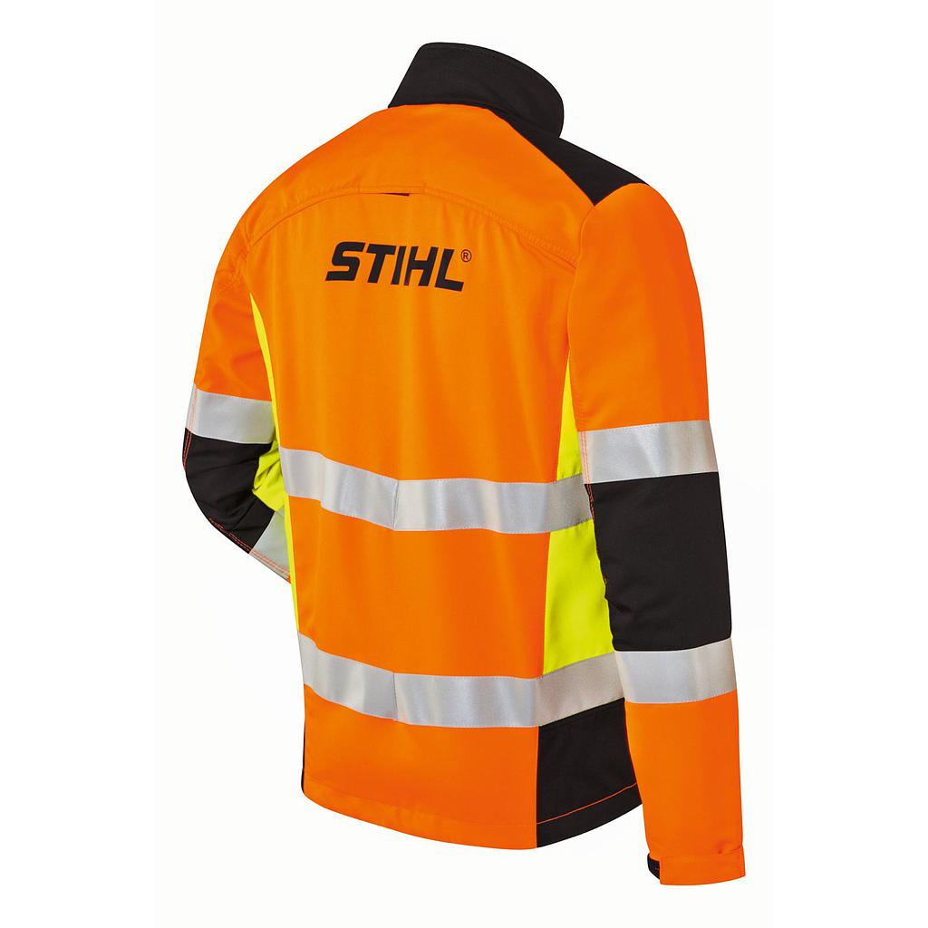 STIHL Protect MS Warnschutzjacke warnorange Schnittschutz im Brust-, Schulter-, Arm- und Bauchbereich