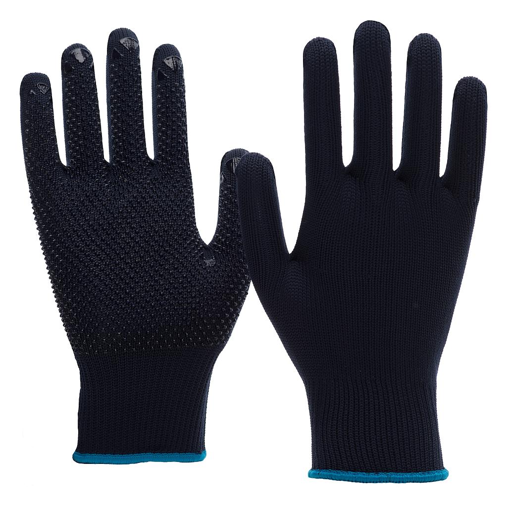 NITRAS Strickhandschuhe, Nylon / Baumwolle, blau, PVC-Noppen, blau