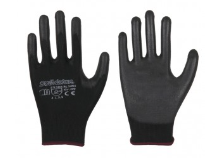 Solidstar® • Polyester-Feinstrickhandschuh • PU-Beschichtung • schwarz / schwarz