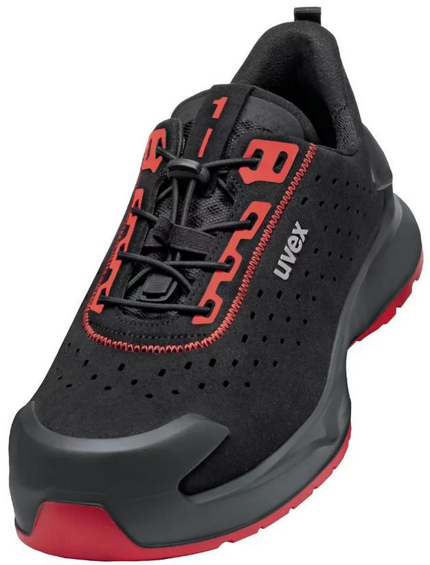 UVEX 1 x-craft gelochter Halbschuh 6802/2 S1 PL PUR FO SC SR Weite 11 schwarz/rot