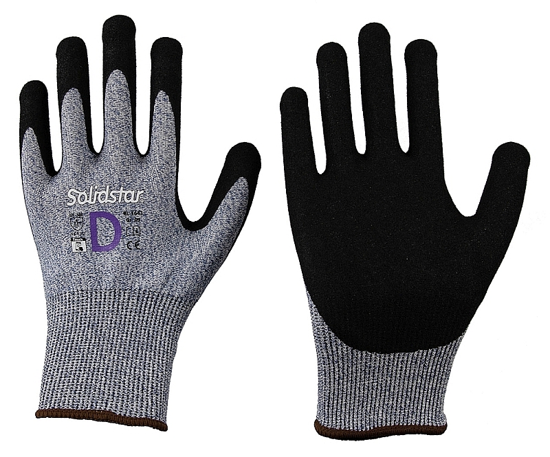 Solidstar® • Schnittschutzhandschuh • Nitril-Beschichtung • Level D