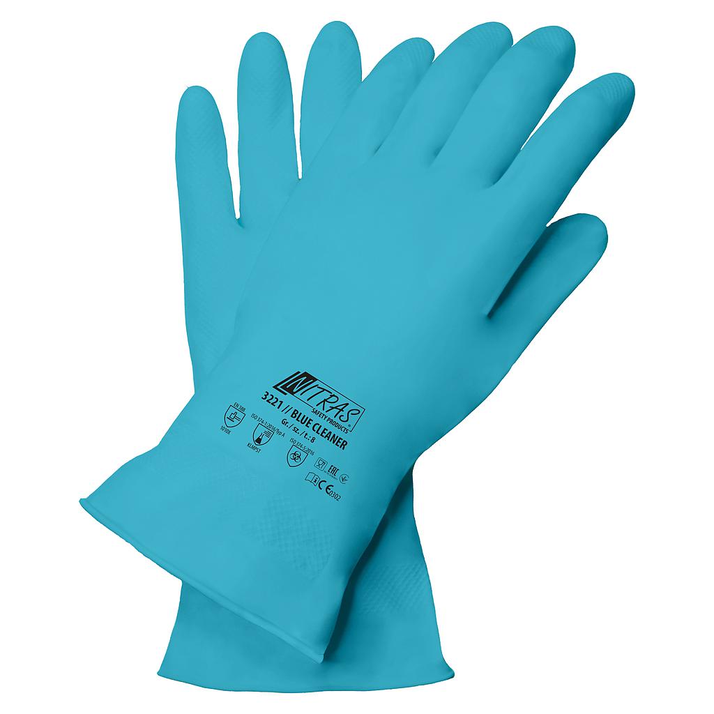 NITRAS BLUE CLEANER, Chemikalienschutzhandschuhe, Latex, blau