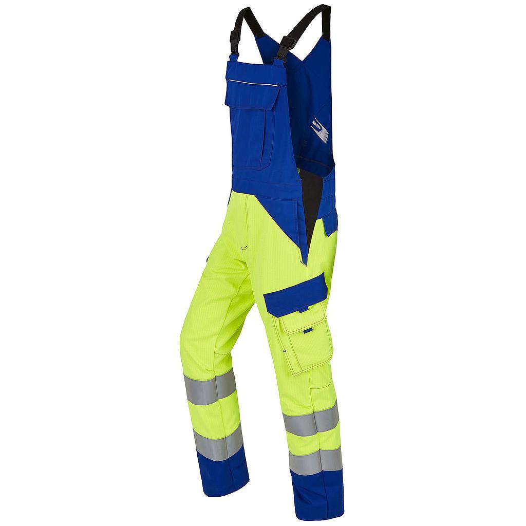 Latzhose 2386 Multiseven teilw. zweilagig leuchtgelb/kornblau