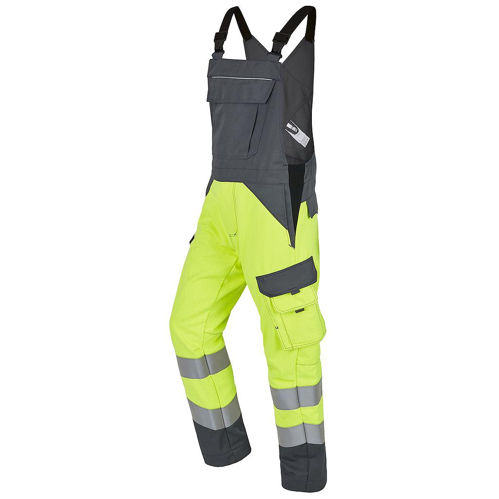 Latzhose 2386 Multiseven teilw. zweilagig leuchtgelb/grau