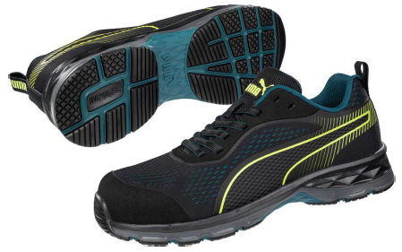 puma® Halbschuh FUSE KNIT BLACK WNS LOW S1P ESD HRO SRC schwarz/lime