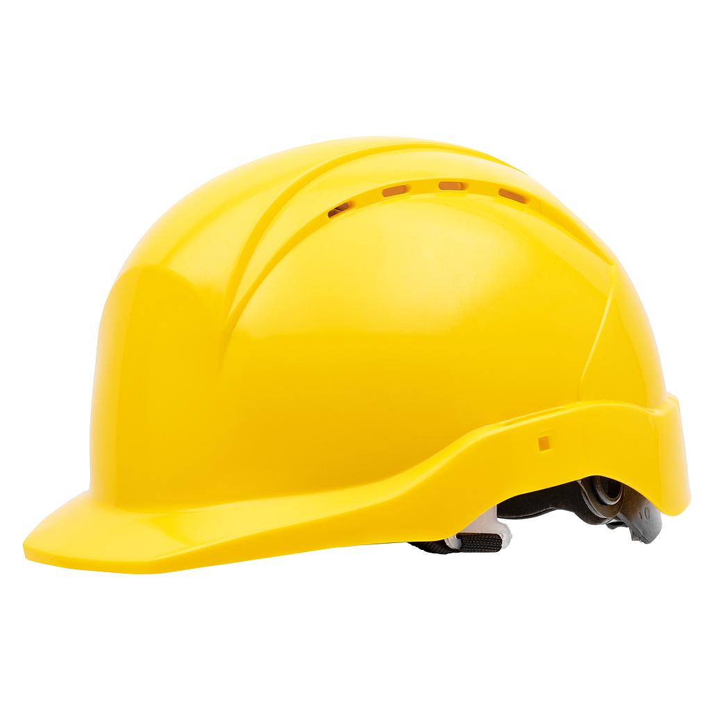 NITRAS HEAD PROTECT, Industrieschutzhelm, Schale aus HDPE, gelb mit Drehradsystem