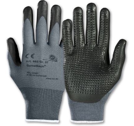 KCL Handschuhe PU- und Nitrilschaum mit Nitrilnoppen GemoMech® 665
