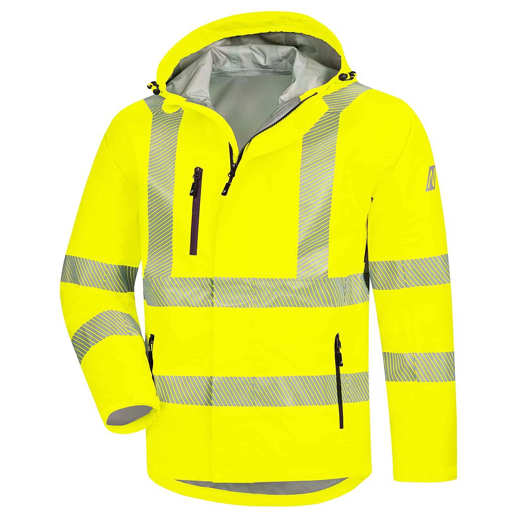 NITRAS® MOTION TEX VIZ, Warnschutz-Regenjacke, neongelb