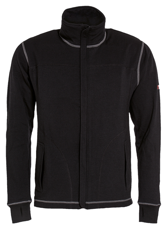 Tranemo MERINO TX FR Sweatjacke 1/1 Arm - metallfrei schwarz