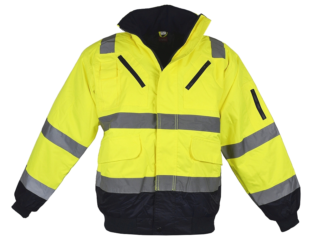 LeiKaTex® • Pilotenwarnschutzjacke nach EN ISO 20471 + EN 343 • neongelb / marineblau
