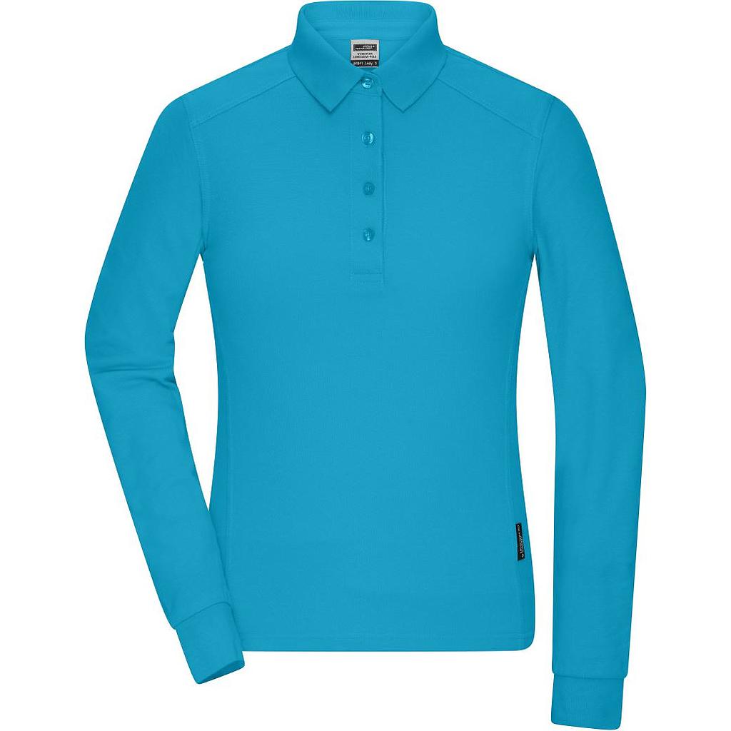 James & Nicholson Damen Workwear Polo langarm turquoise