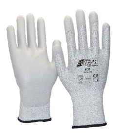 NITRAS Antistatikhandschuhe, Carbon-Spezialgarn, grau, PU-Beschichtung, hoher Schnittschutz