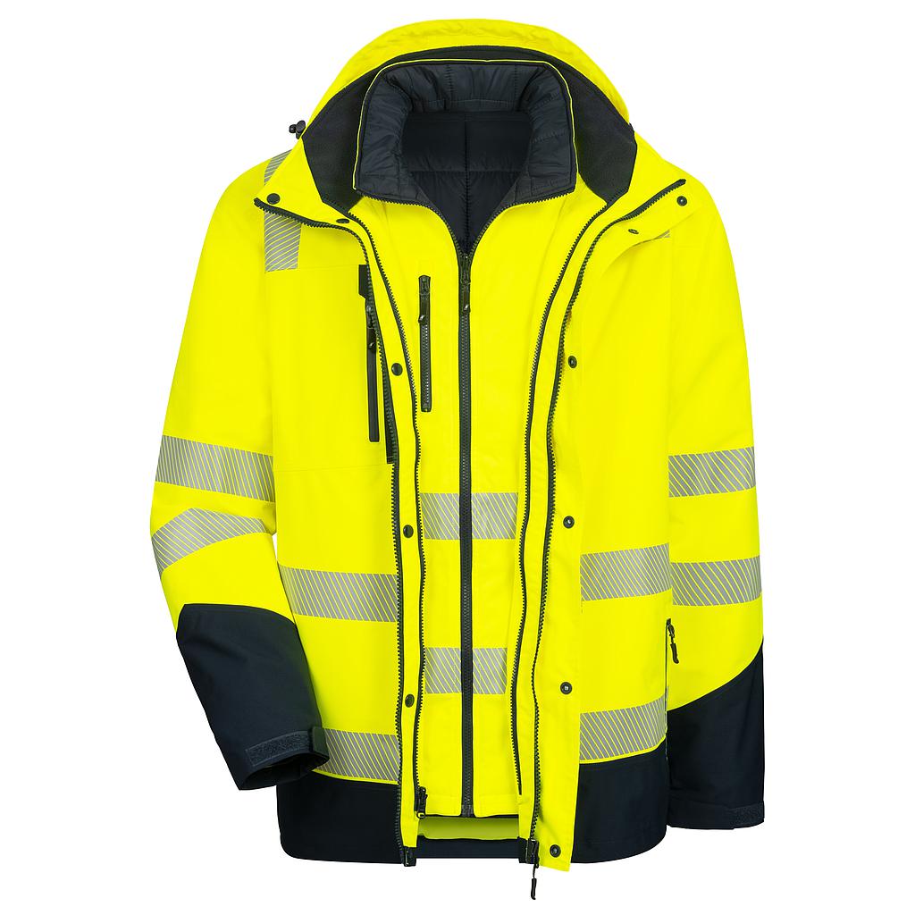 NITRAS® MOTION TEX VIZ Plus, Multifunktions-Warnschutzjacke, neongelb / marineblau, EN ISO 20471  
