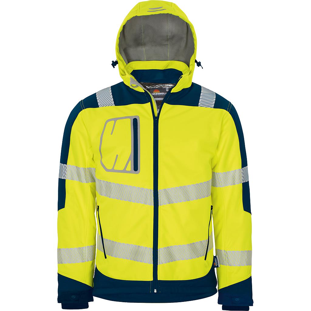 Vizwell Winter-Softshelljacke leuchtgelb-marine