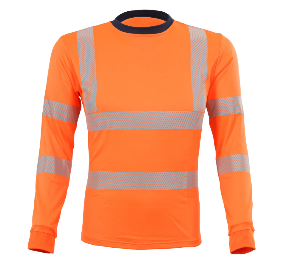 Qualitex Lyocell Langarm-T-Shirt "Allround Warnschutz" mit UV-Schutz