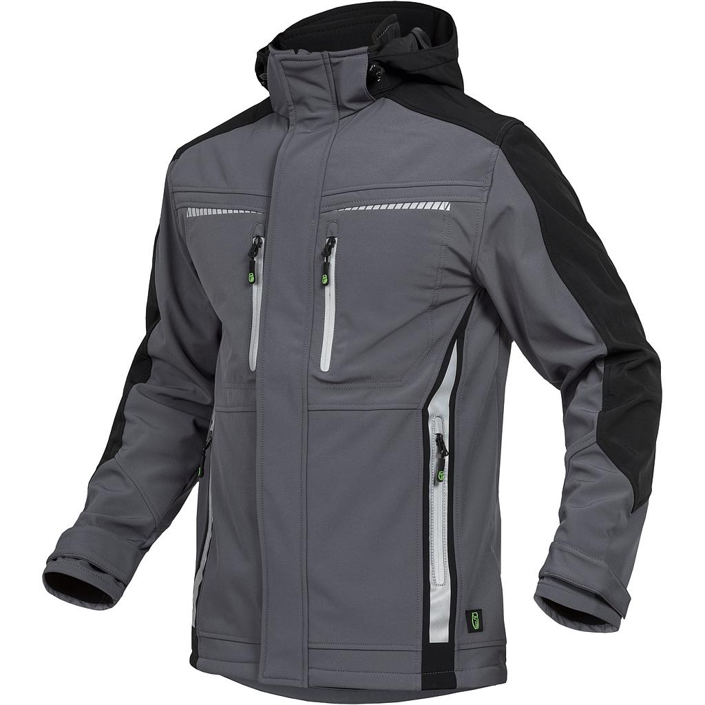 Leibwächter Winter-Softshelljacke Flex Line grau-schwarz