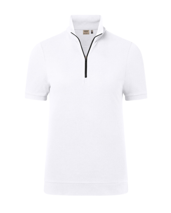 Hakro® Damen Zip-Shirt Piqué MIKRALINAR® ECO weiß