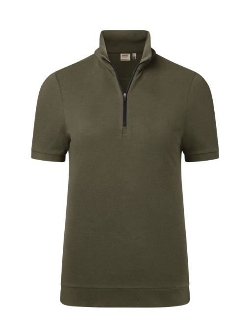 Hakro® Damen Zip-Shirt Piqué MIKRALINAR® ECO olive