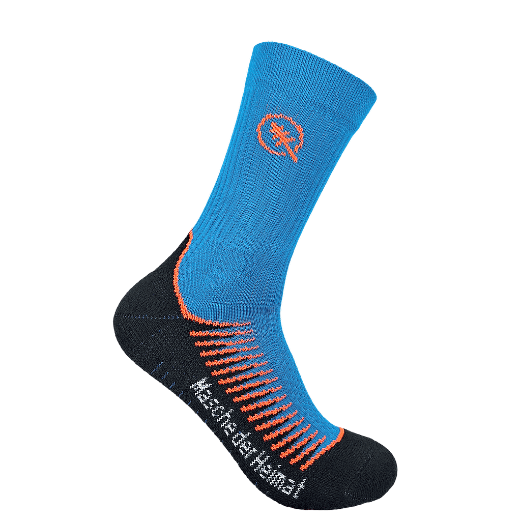 Socks Merino Sommer, azur-fluoorange 