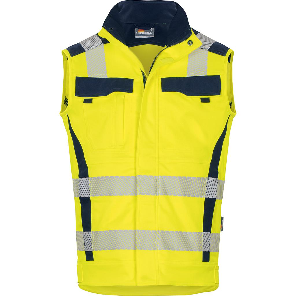 Vizwell Flex HiVis Weste leuchtgelb-marine