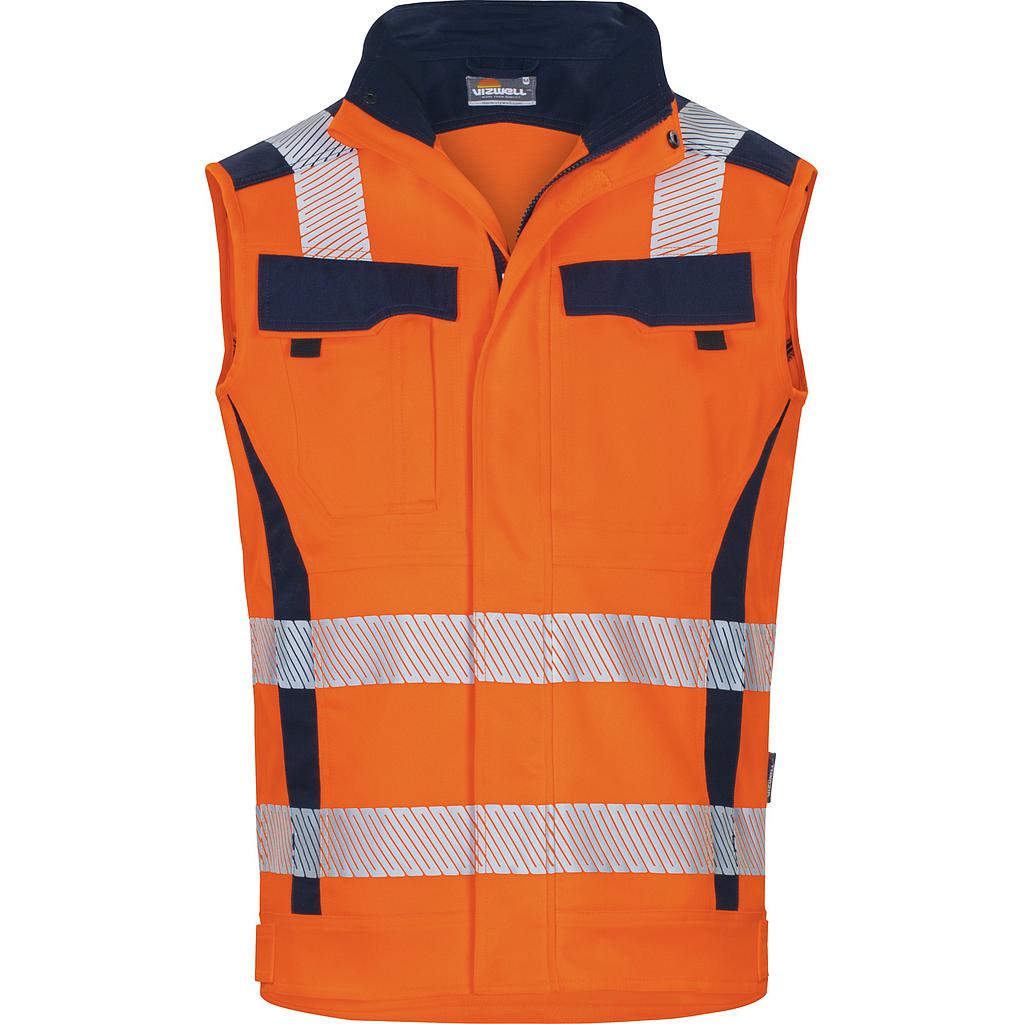 Vizwell Flex HiVis Weste leuchtorange-marine