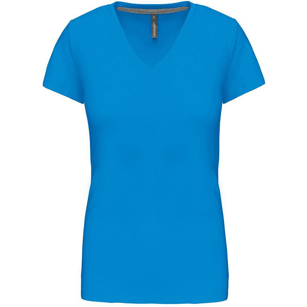 Kariban Damen V-Ausschnitt T-Shirt K 381 tropical blue
