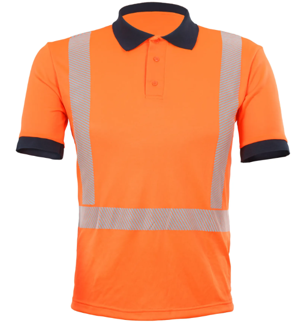 Qualitex Lyocell Poloshirt "Allround Warnschutz" mit UV-Schutz orange
