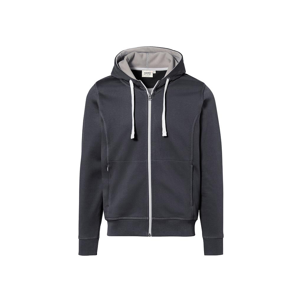 Hakro®  Kapuzenjacke Bonded Eco karbongrau/silber