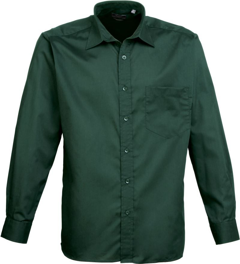 Premier PR 200 Popeline Hemd langarm bottle green
