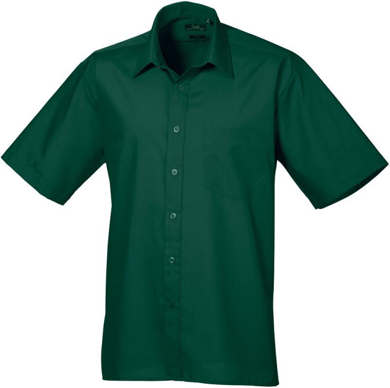 Premier PR 202 Popeline Hemd kurzarm bottle green