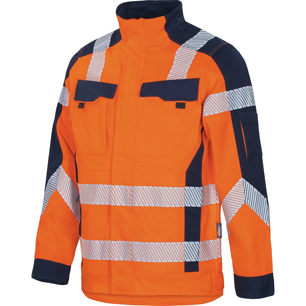 Vizwell Flex HiVis Bundjacke leuchtorange-marine
