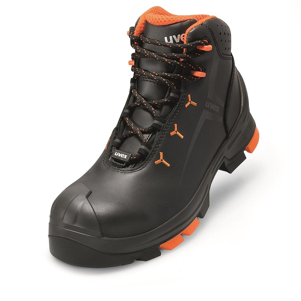 UVEX Knöchelschuh schwarz/orange EN ISO 20345:2011 S3 SRC W11