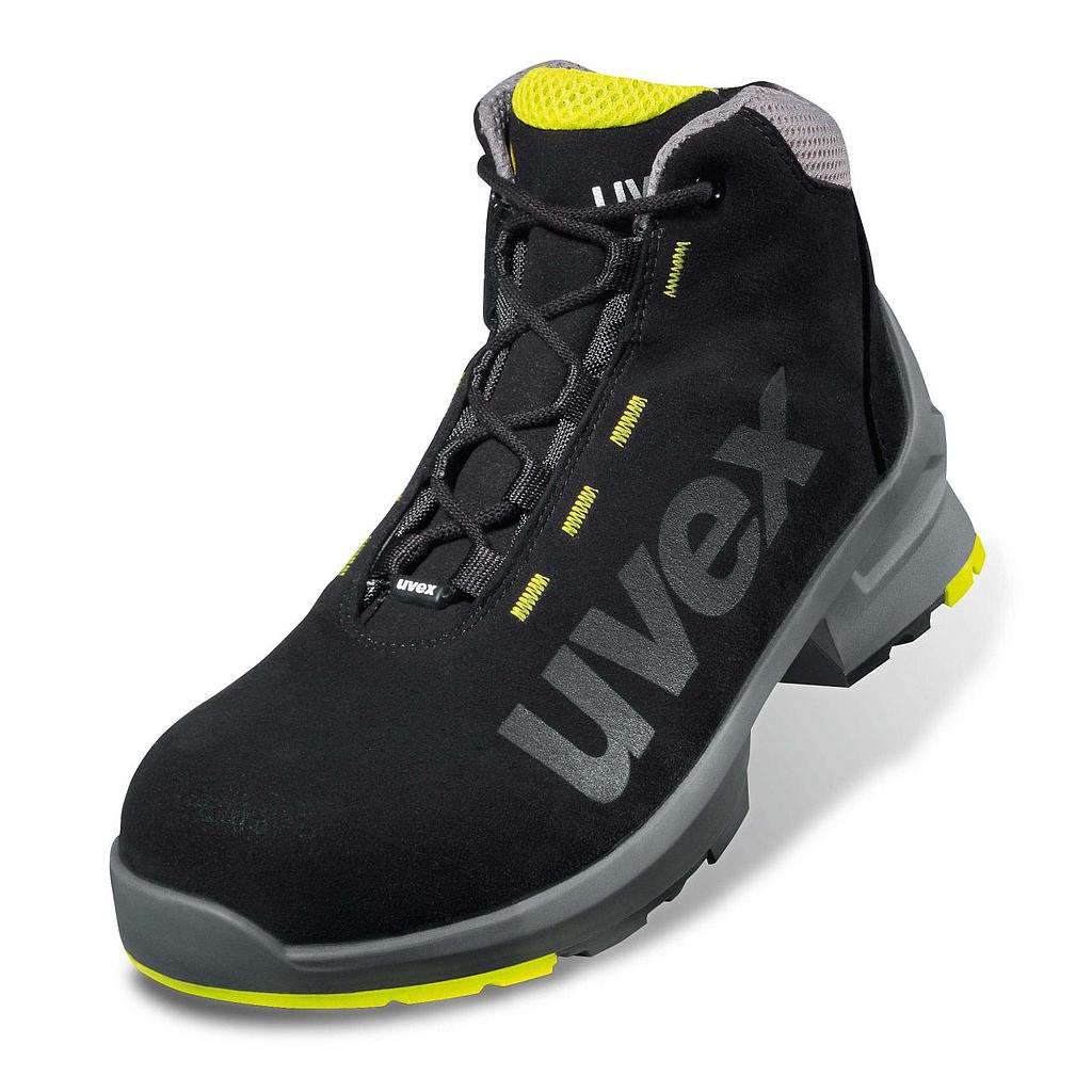 UVEX 1 Schnürstiefel 8545/8 schwarz/silber/lime S2 SRC ESD PUR W11