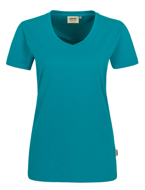 Hakro® Damen-V-Shirt MIKRALINAR smaragd