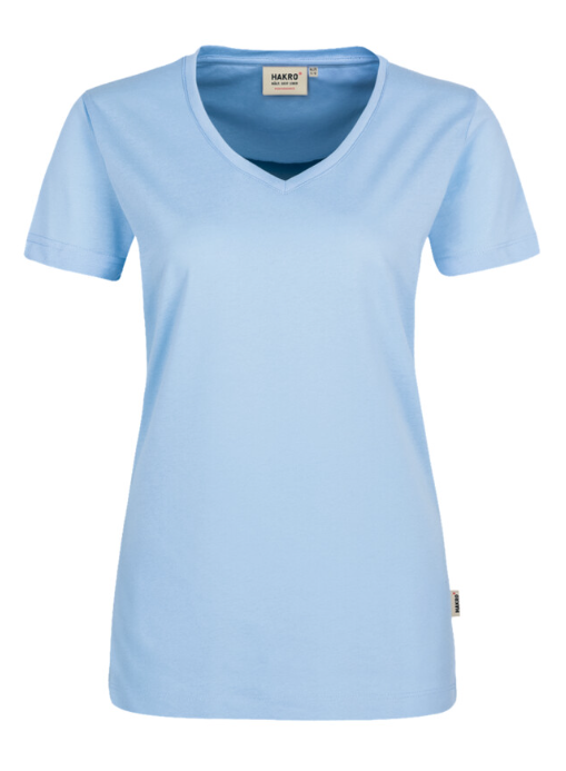 Hakro® Damen-V-Shirt MIKRALINAR eisblau